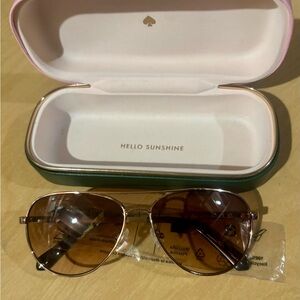 Kate Spade New York RoseGold Aviator Sunglasses